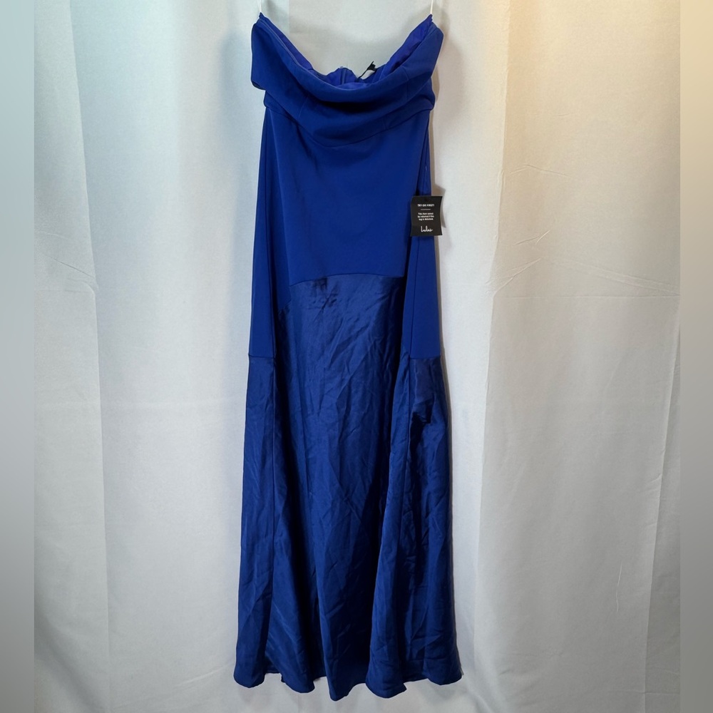 Lulus Compelling Style Royal Blue Blue Strapless A-Line Maxi Dress S